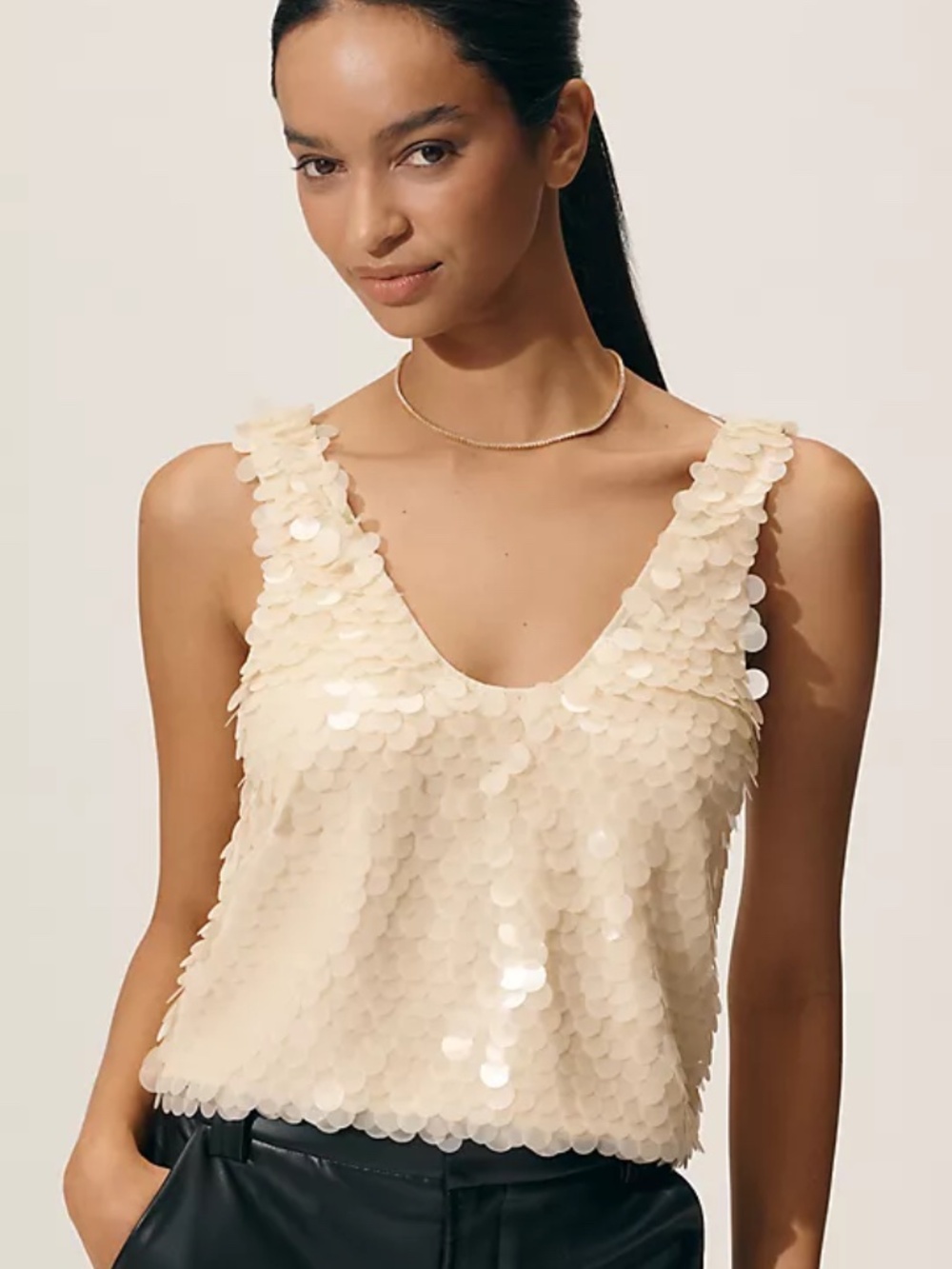 NWT Anthropologie LyreBird Paillette Tank | Sparkle Embellished Top